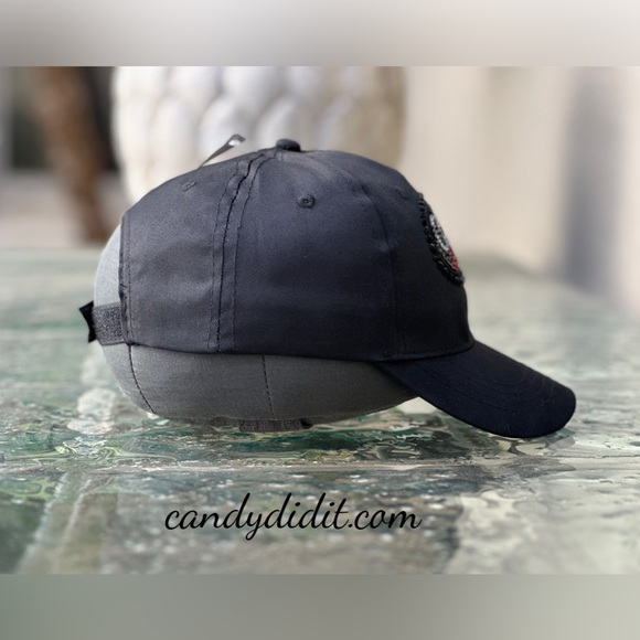 NWT Candy Did It! Handmade Black Audi Bling Logo Black Ball Cap - Picture 7 of 11